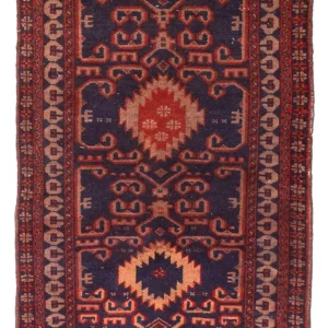 Balutsj-teppe - 120 x 60 cm - bordeaux rød