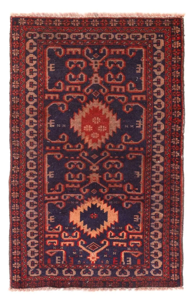 Balutsj-teppe - 120 x 60 cm - bordeaux rød
