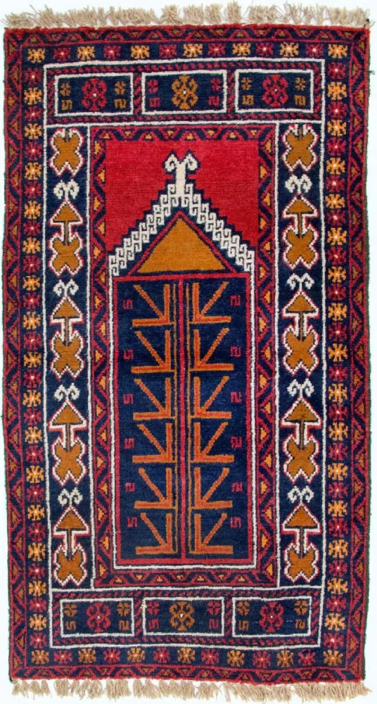 Balutsj-teppe - 130 x 76 cm - flerfarget