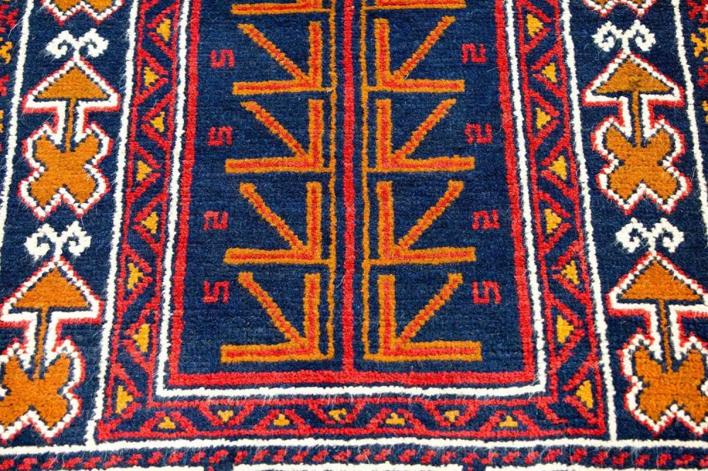 Balutsj-teppe - 130 x 76 cm - flerfarget