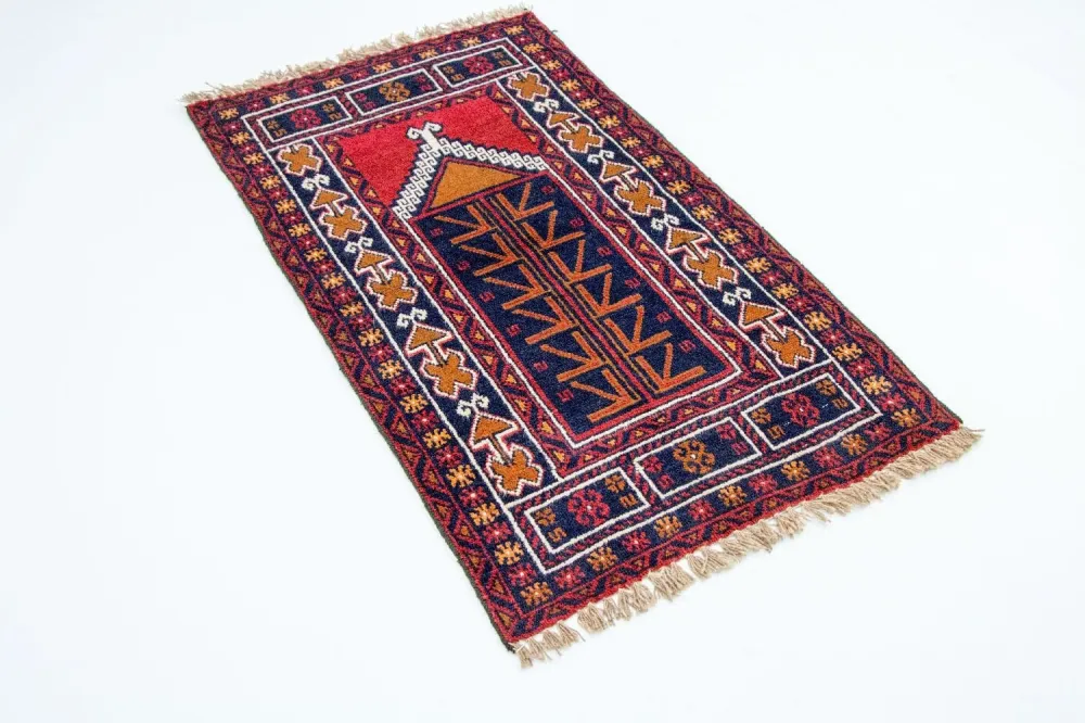 Balutsj-teppe - 130 x 76 cm - flerfarget