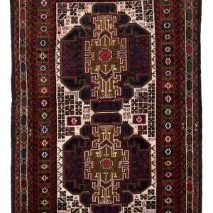 Balutsj-teppe - 134 x 84 cm - flerfarget