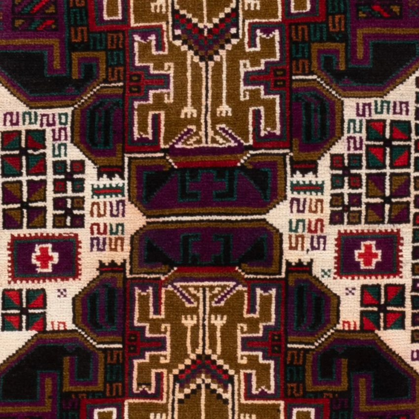 Balutsj-teppe - 134 x 84 cm - flerfarget