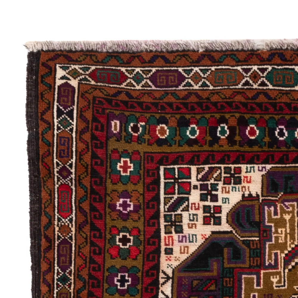 Balutsj-teppe - 134 x 84 cm - flerfarget