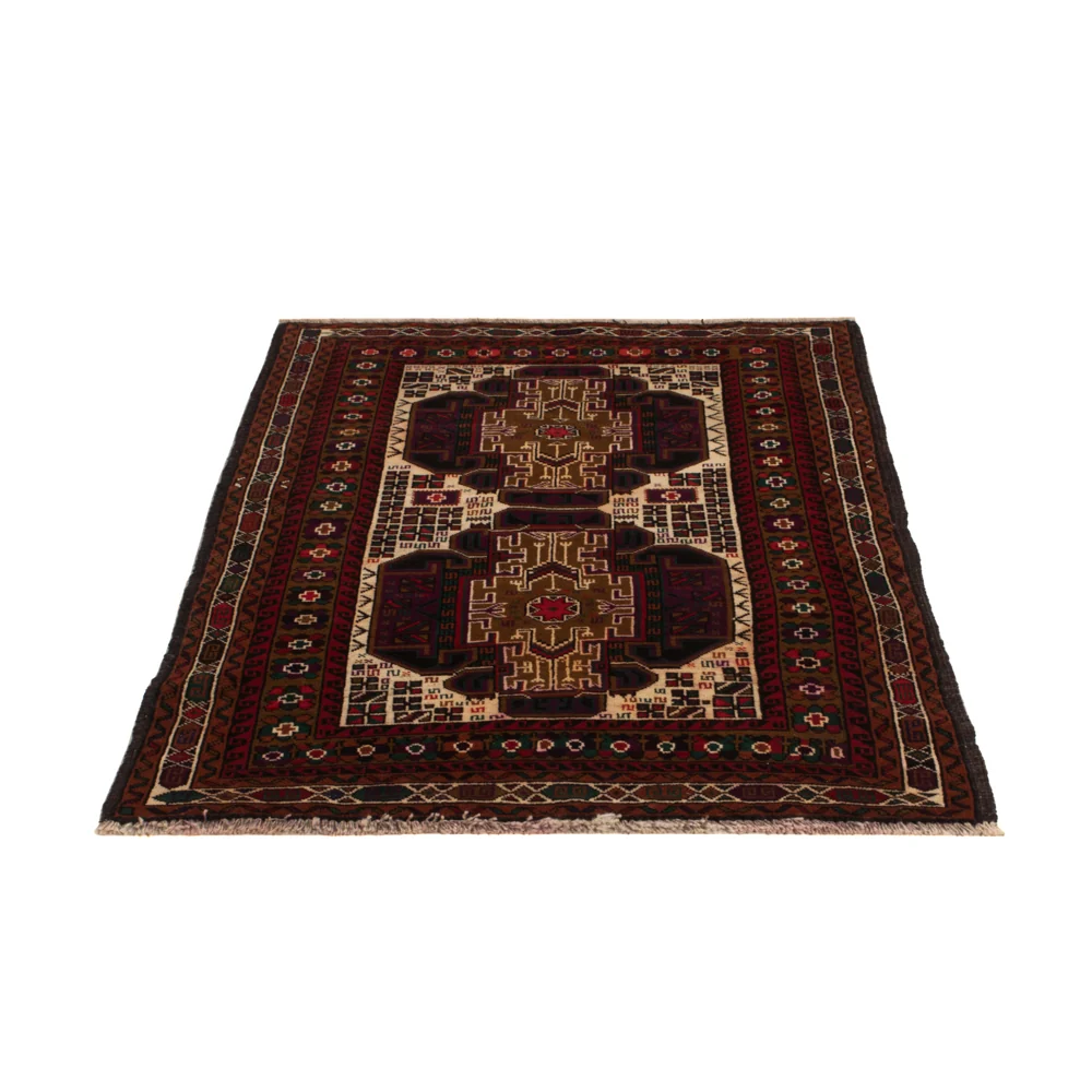 Balutsj-teppe - 134 x 84 cm - flerfarget