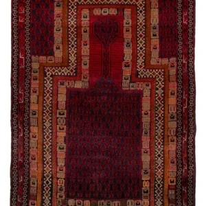Balutsj-teppe - 138 x 91 cm - rød
