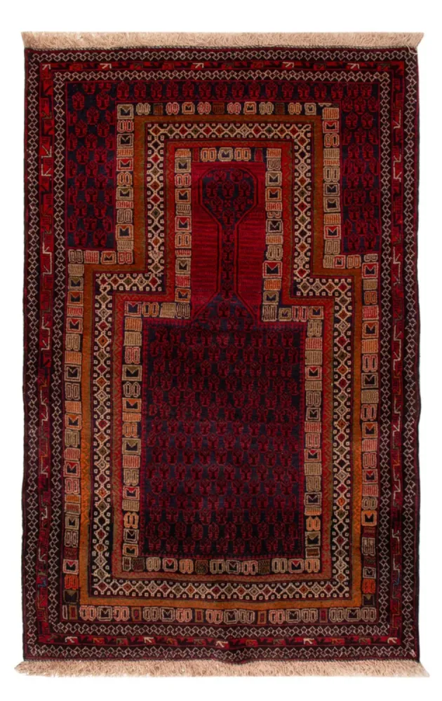 Balutsj-teppe - 138 x 91 cm - rød