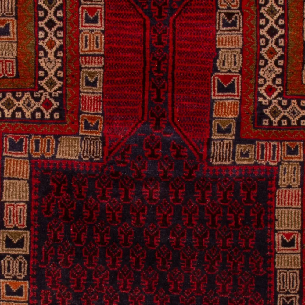Balutsj-teppe - 138 x 91 cm - rød