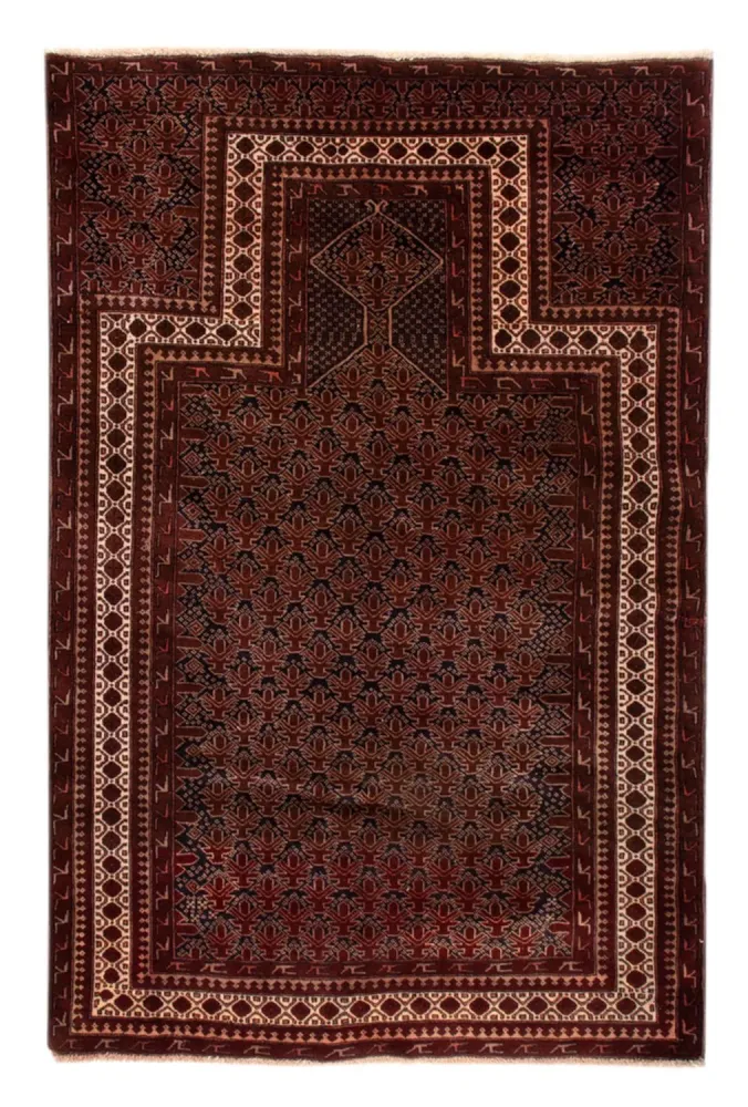 Balutsj-teppe - 140 x 102 cm - rød