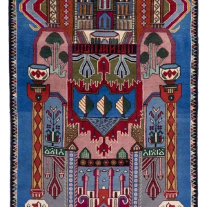 Balutsj-teppe - 140 x 90 cm - blå