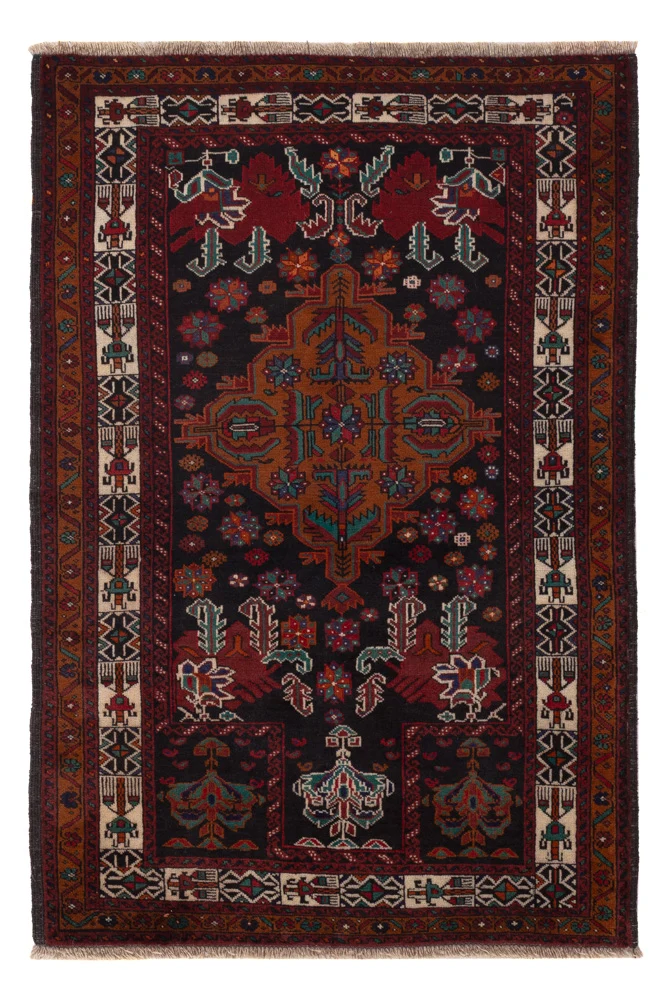 Balutsj-teppe - 140 x 90 cm - flerfarget