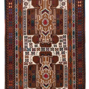 Balutsj-teppe - 140 x 90 cm - krem