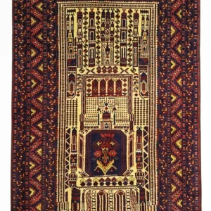 Balutsj-teppe - 142 x 96 cm - flerfarget