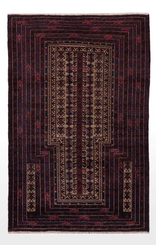 Balutsj-teppe - 148 x 90 cm - krem