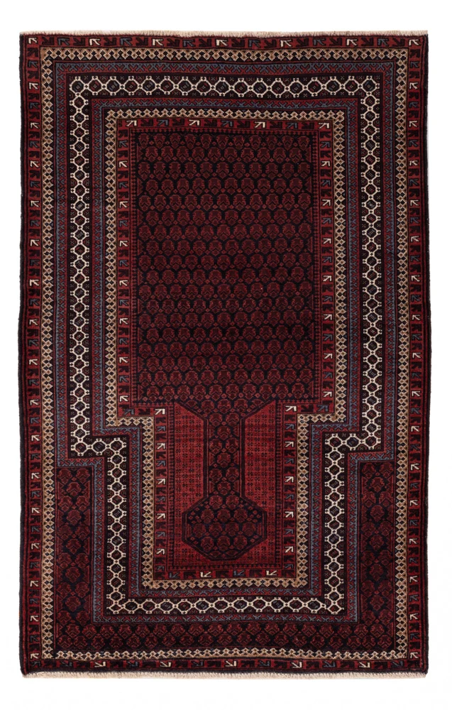 Balutsj-teppe - 154 x 95 cm - rød