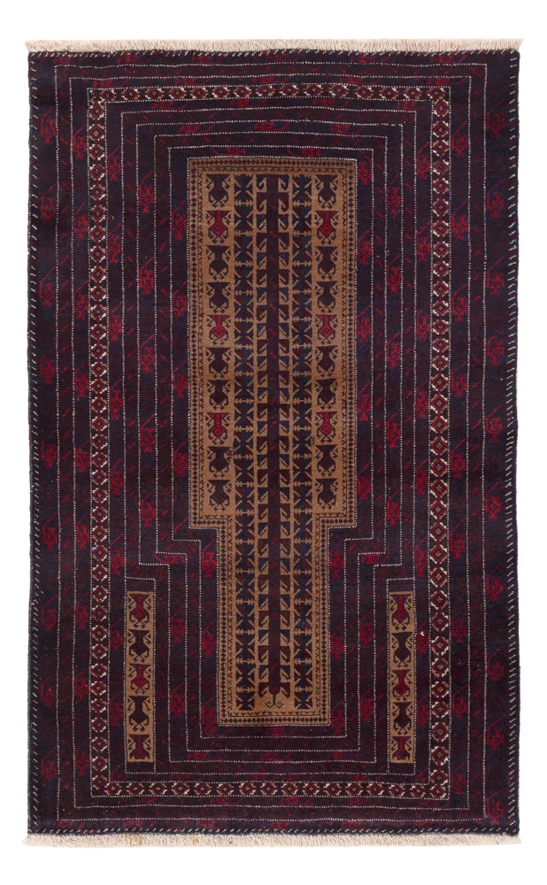 Balutsj-teppe - 155 x 90 cm - flerfarget