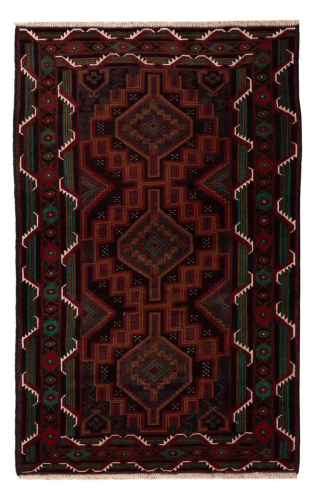 Balutsj-teppe - 183 x 114 cm - mørk rød