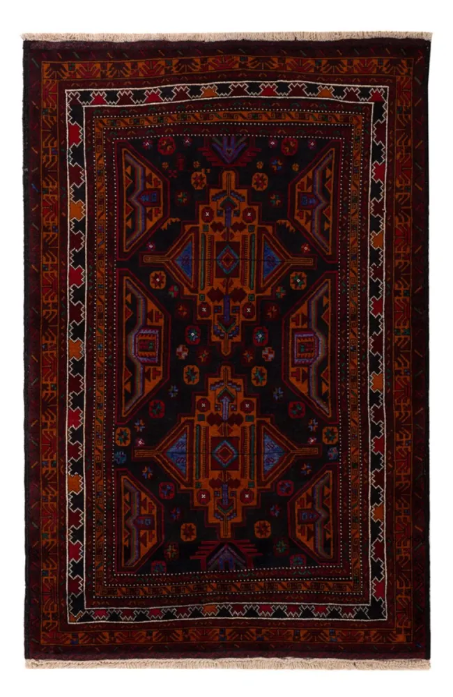 Balutsj-teppe - 183 x 123 cm - mørk rød