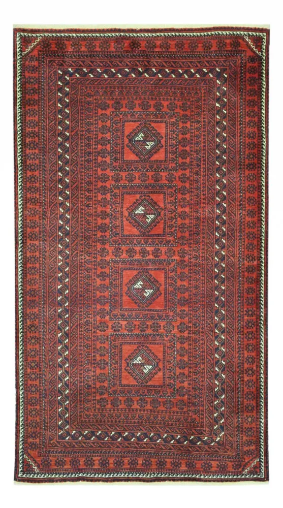 Balutsj-teppe - 188 x 109 cm - mørk rød