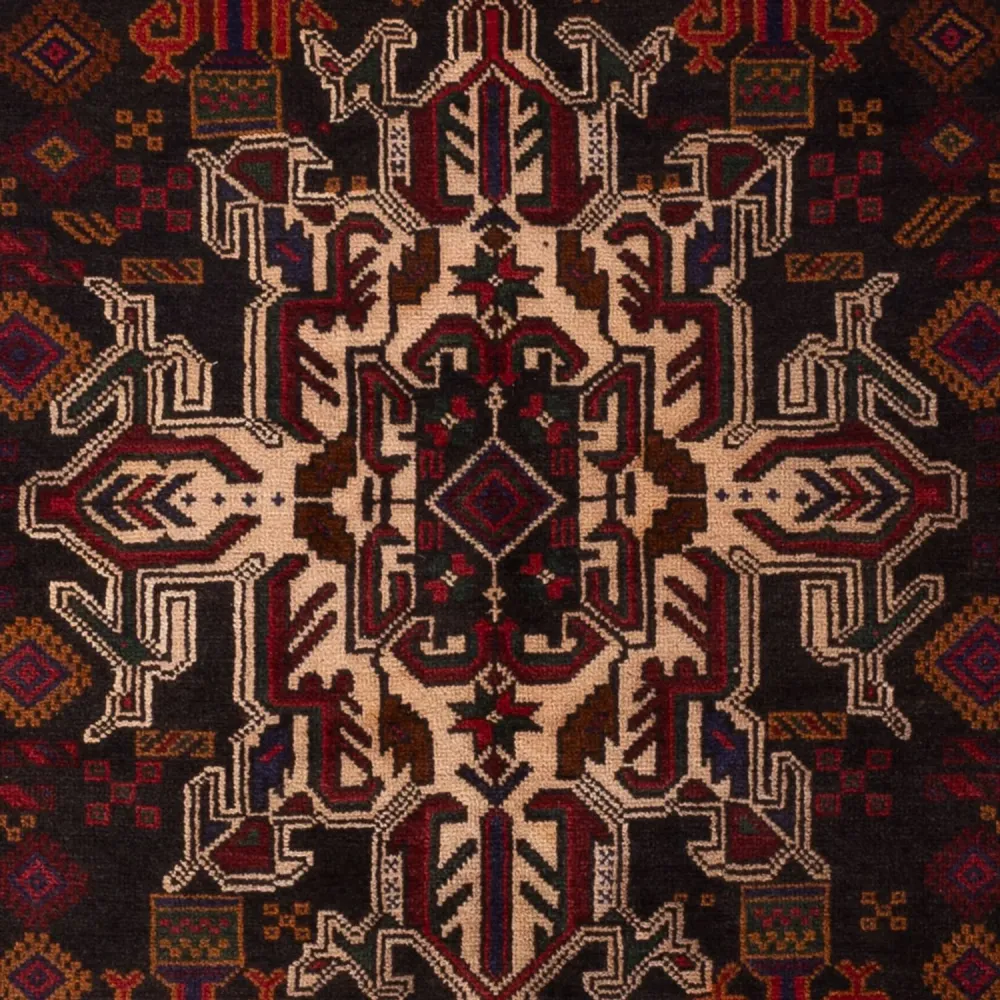 Balutsj-teppe - 188 x 112 cm - mørk rød