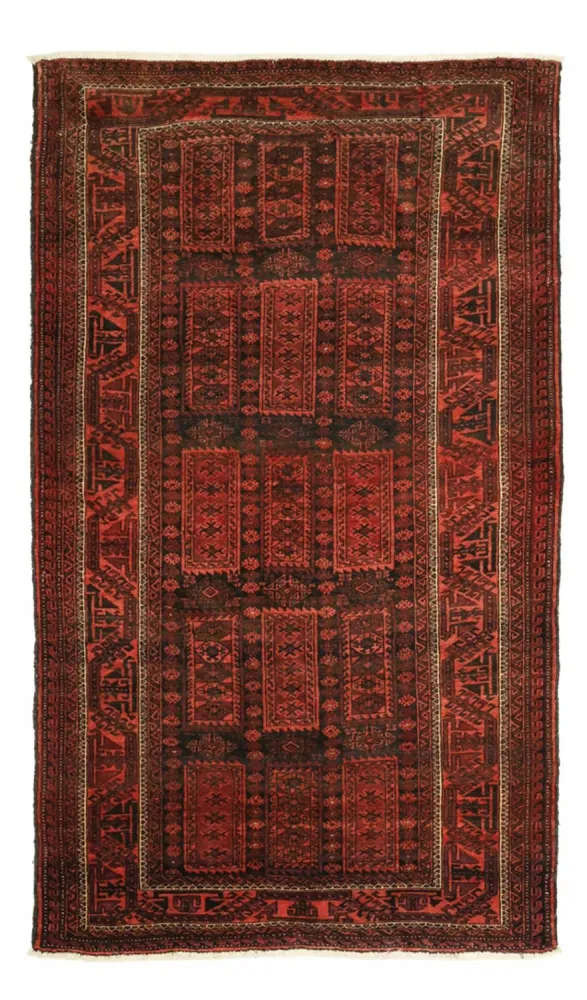 Balutsj-teppe - 188 x 113 cm - mørk rød