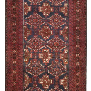 Balutsj-teppe - 192 x 105 cm - mørk rød