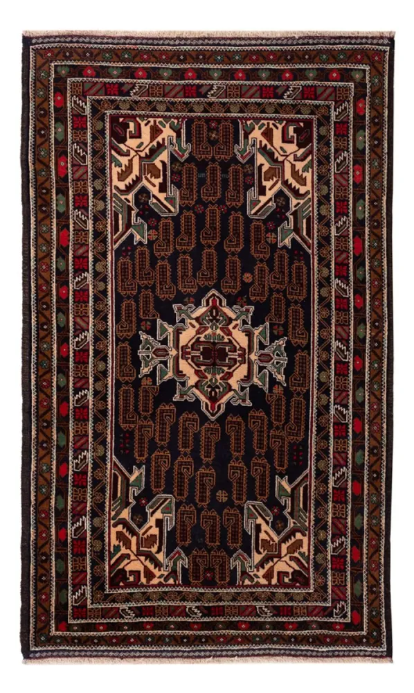 Balutsj-teppe - 192 x 112 cm - mørk beige