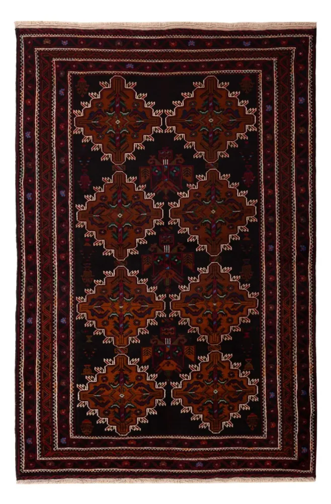 Balutsj-teppe - 192 x 127 cm - mørk rød