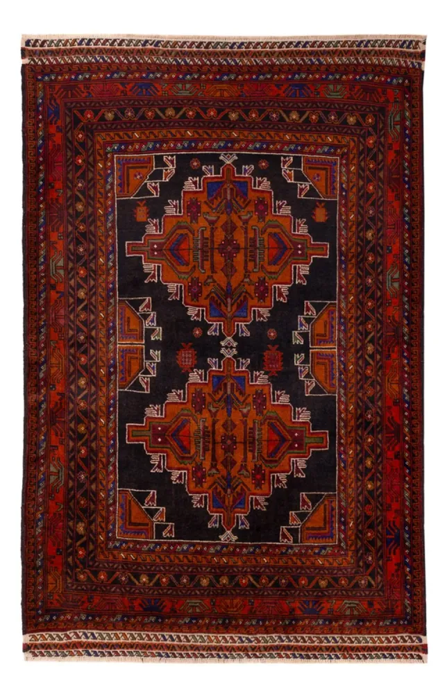 Balutsj-teppe - 193 x 130 cm - mørk rød