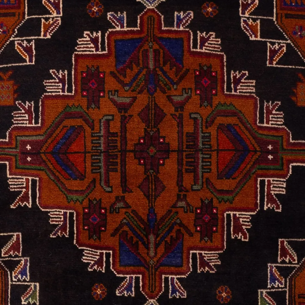 Balutsj-teppe - 193 x 130 cm - mørk rød