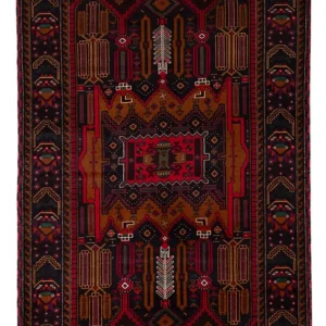 Balutsj-teppe - 195 x 117 cm - mørk rød