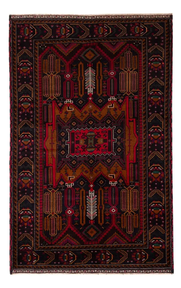Balutsj-teppe - 195 x 117 cm - mørk rød