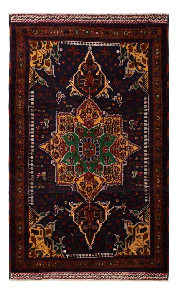 Balutsj-teppe - 195 x 120 cm - flerfarget