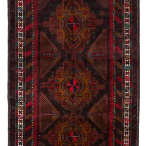 Balutsj-teppe - 198 x 116 cm - mørk rød