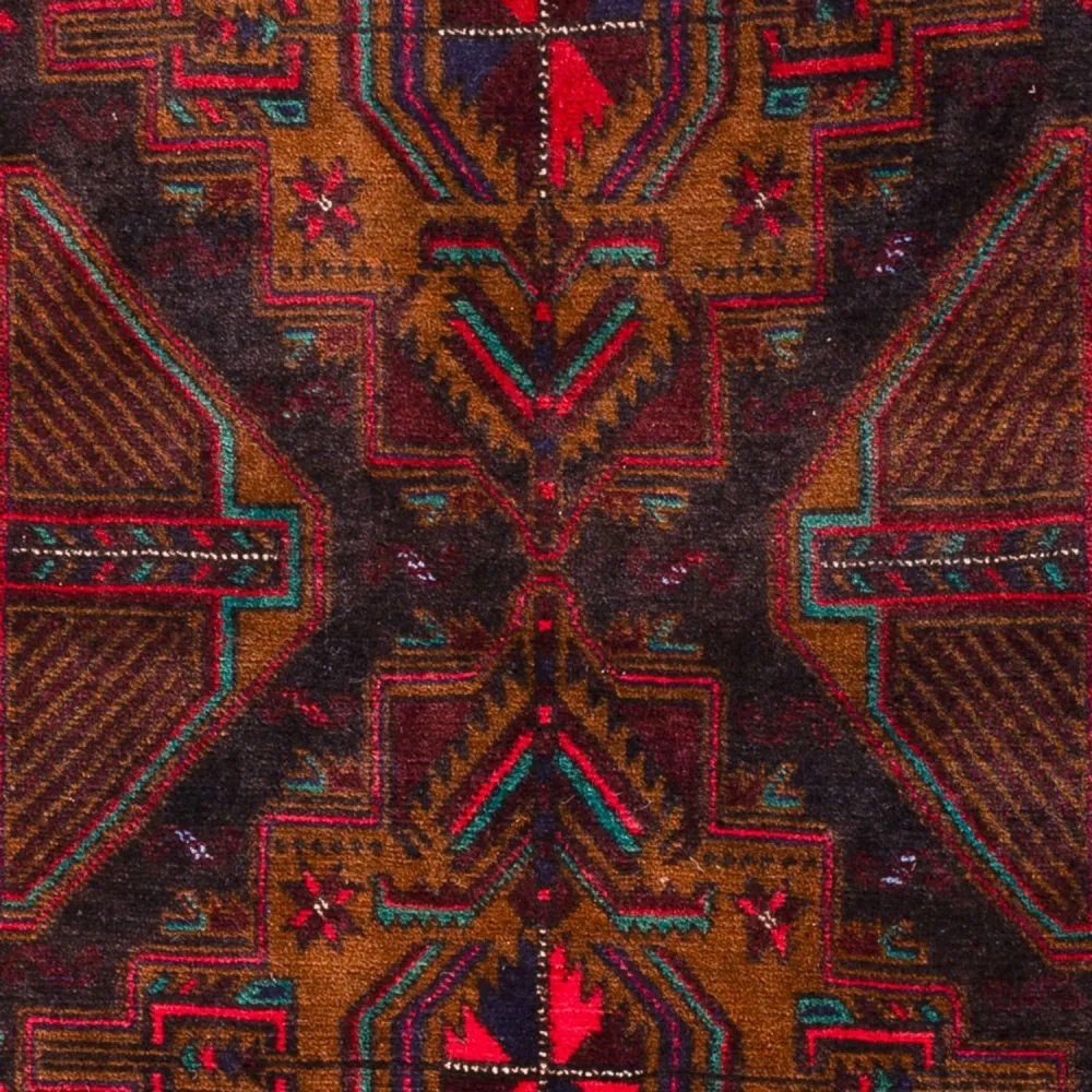 Balutsj-teppe - 198 x 116 cm - mørk rød