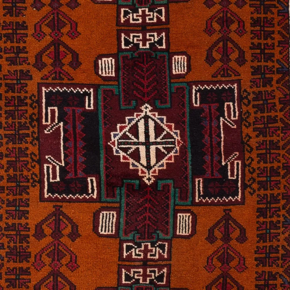 Balutsj-teppe - 198 x 123 cm - mørk rød