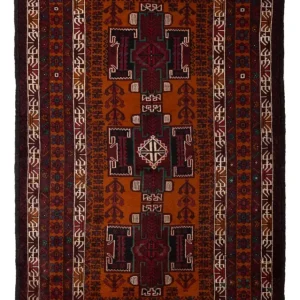 Balutsj-teppe - 198 x 123 cm - mørk rød