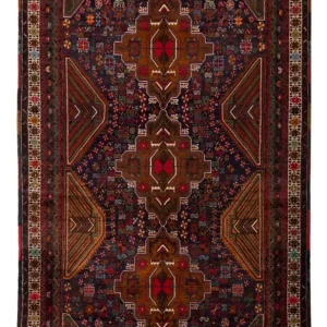 Balutsj-teppe - 200 x 117 cm - mørk rød