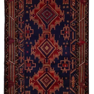 Balutsj-teppe - 200 x 122 cm - mørk rød