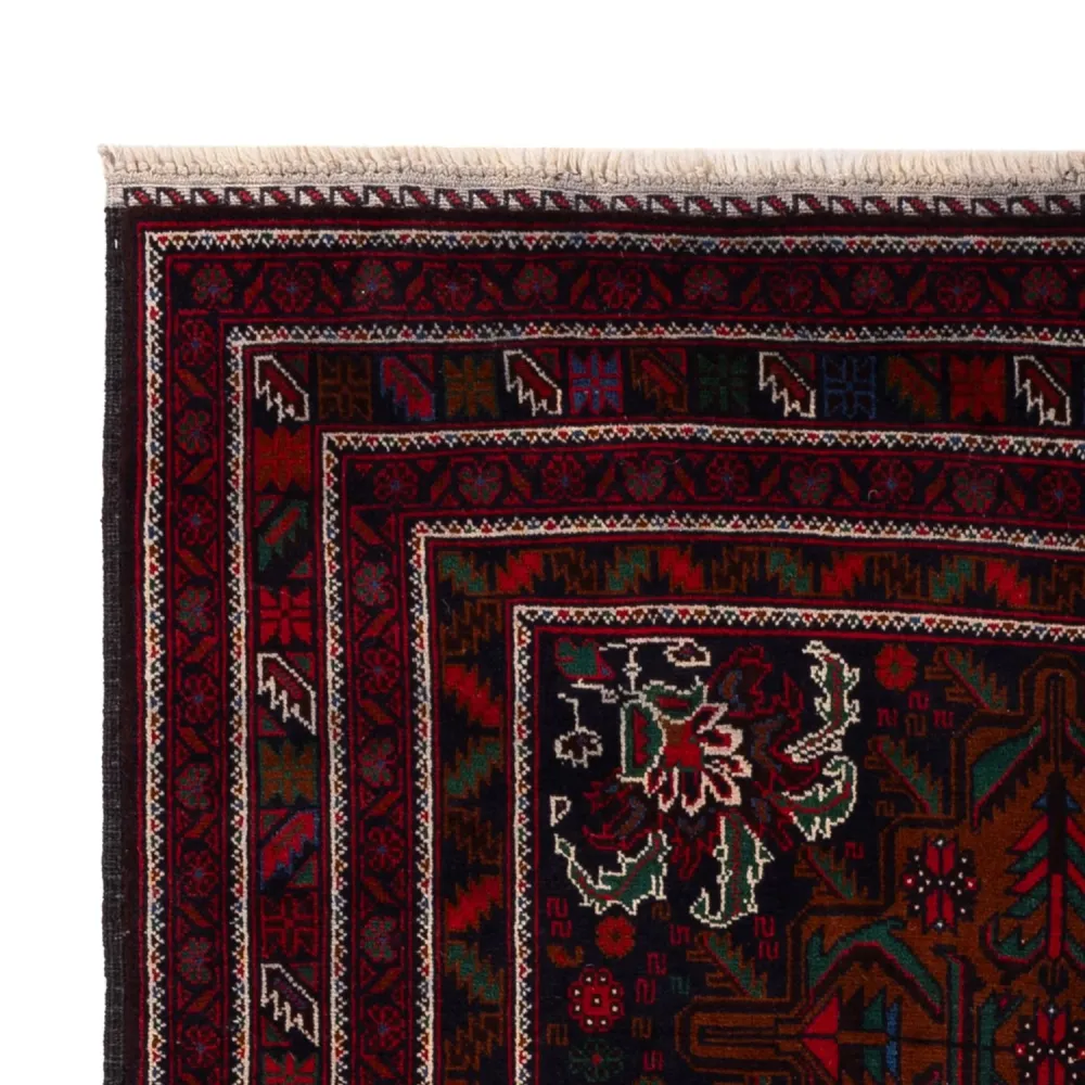 Balutsj-teppe - 202 x 119 cm - mørk rød