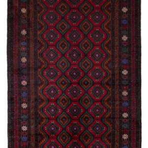 Balutsj-teppe - 203 x 120 cm - mørk rød