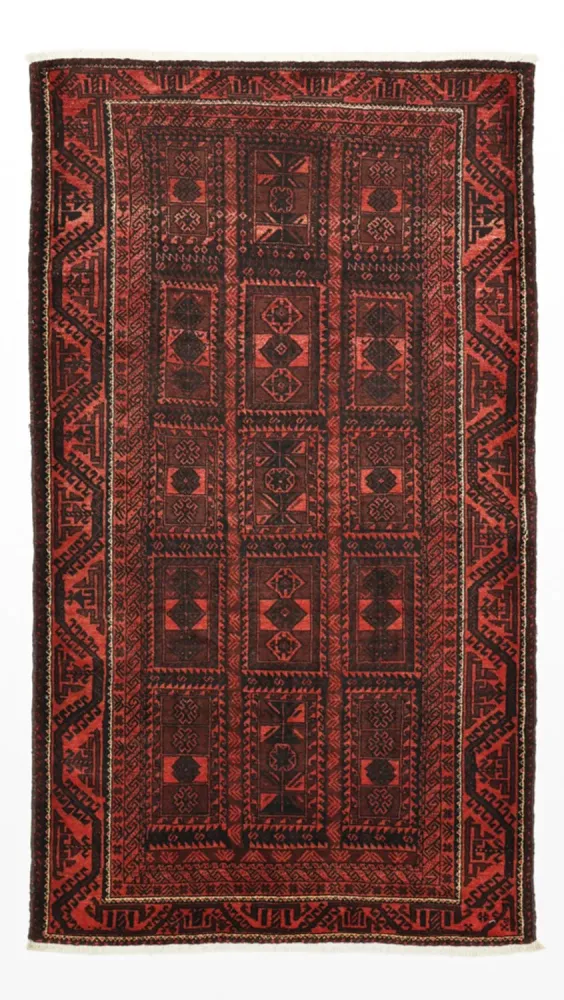 Balutsj-teppe - 205 x 117 cm - mørk rød