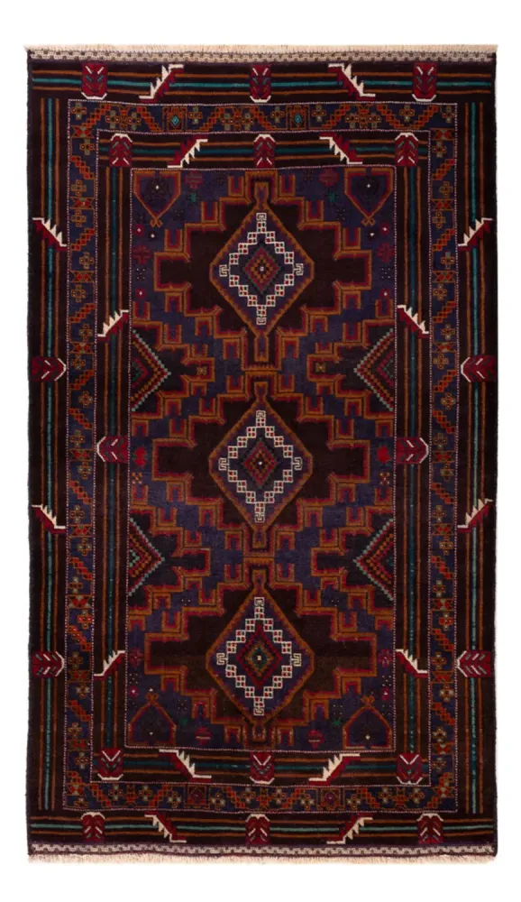 Balutsj-teppe - 208 x 119 cm - mørk rød