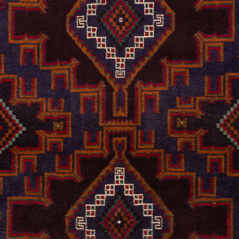 Balutsj-teppe - 208 x 119 cm - mørk rød