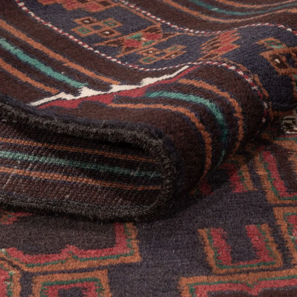 Balutsj-teppe - 208 x 119 cm - mørk rød