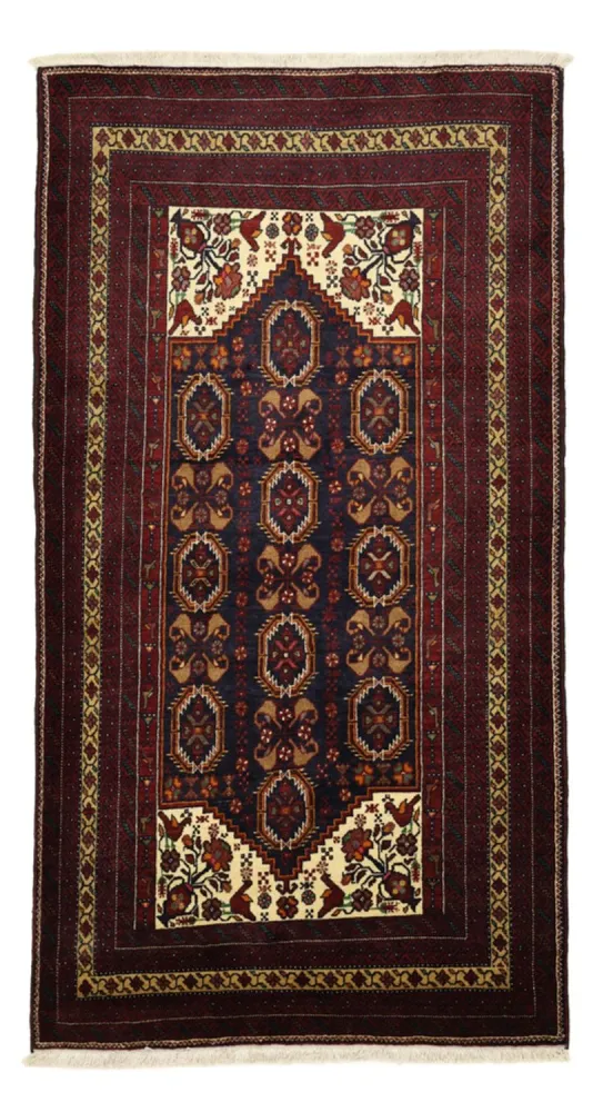 Balutsj-teppe - 210 x 115 cm - mørk rød