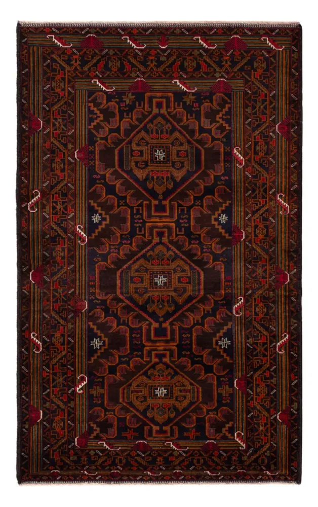 Balutsj-teppe - 213 x 128 cm - mørk rød