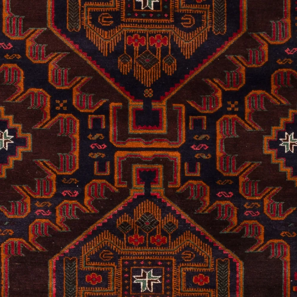 Balutsj-teppe - 213 x 128 cm - mørk rød
