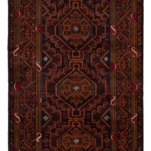 Balutsj-teppe - 213 x 128 cm - mørk rød