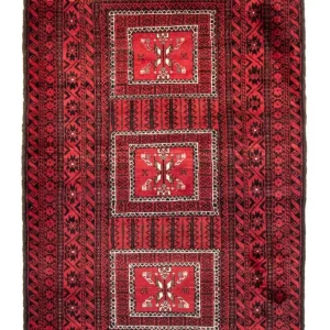 Balutsj-teppe - 217 x 121 cm - rød